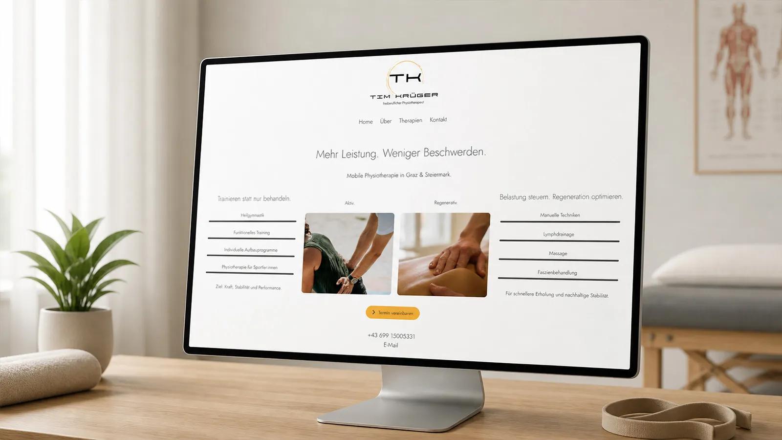 Tim-Krueger-Website-Showcase, Webdesign für Gesundheitswesen