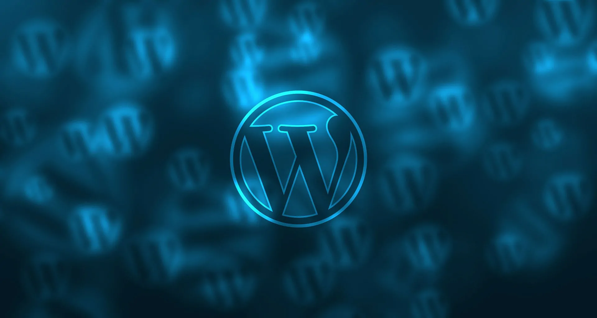 Wordpress Logo auf dunkelblauem Hintergrund für WordPress Agentur Symbolik