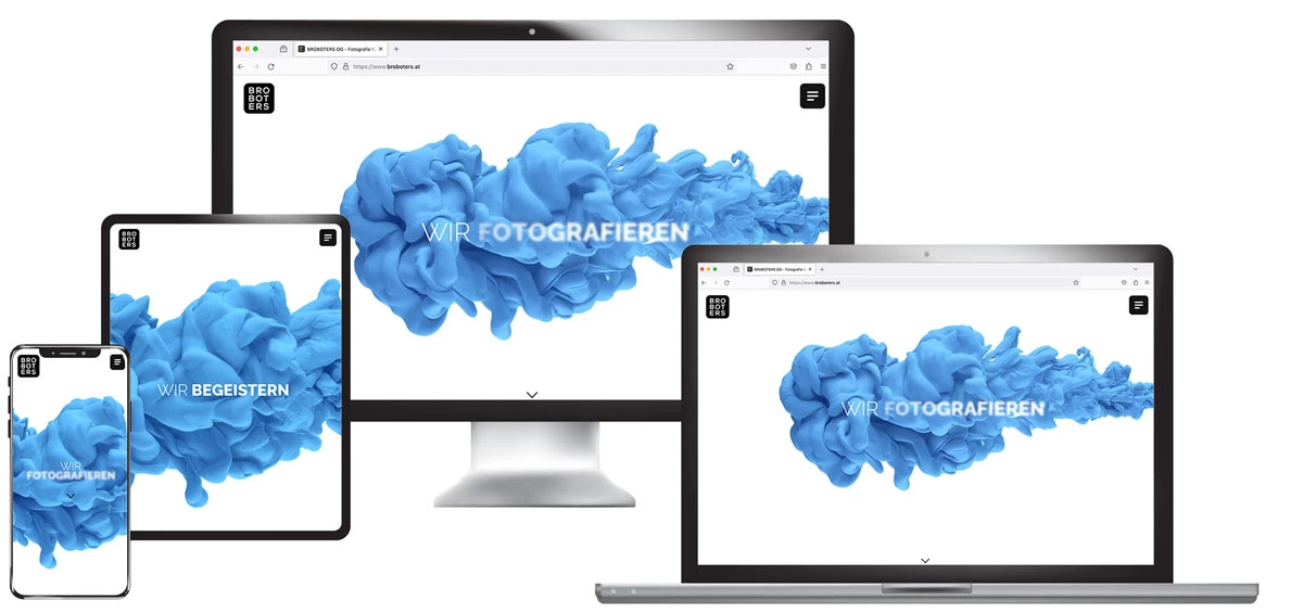 Responsive Webdesign-Screens von Broboters Graz Website