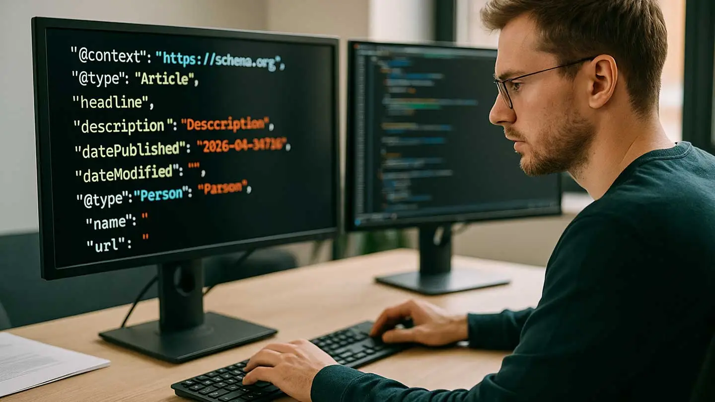 Mann vor Monitor für Strukturierte Daten