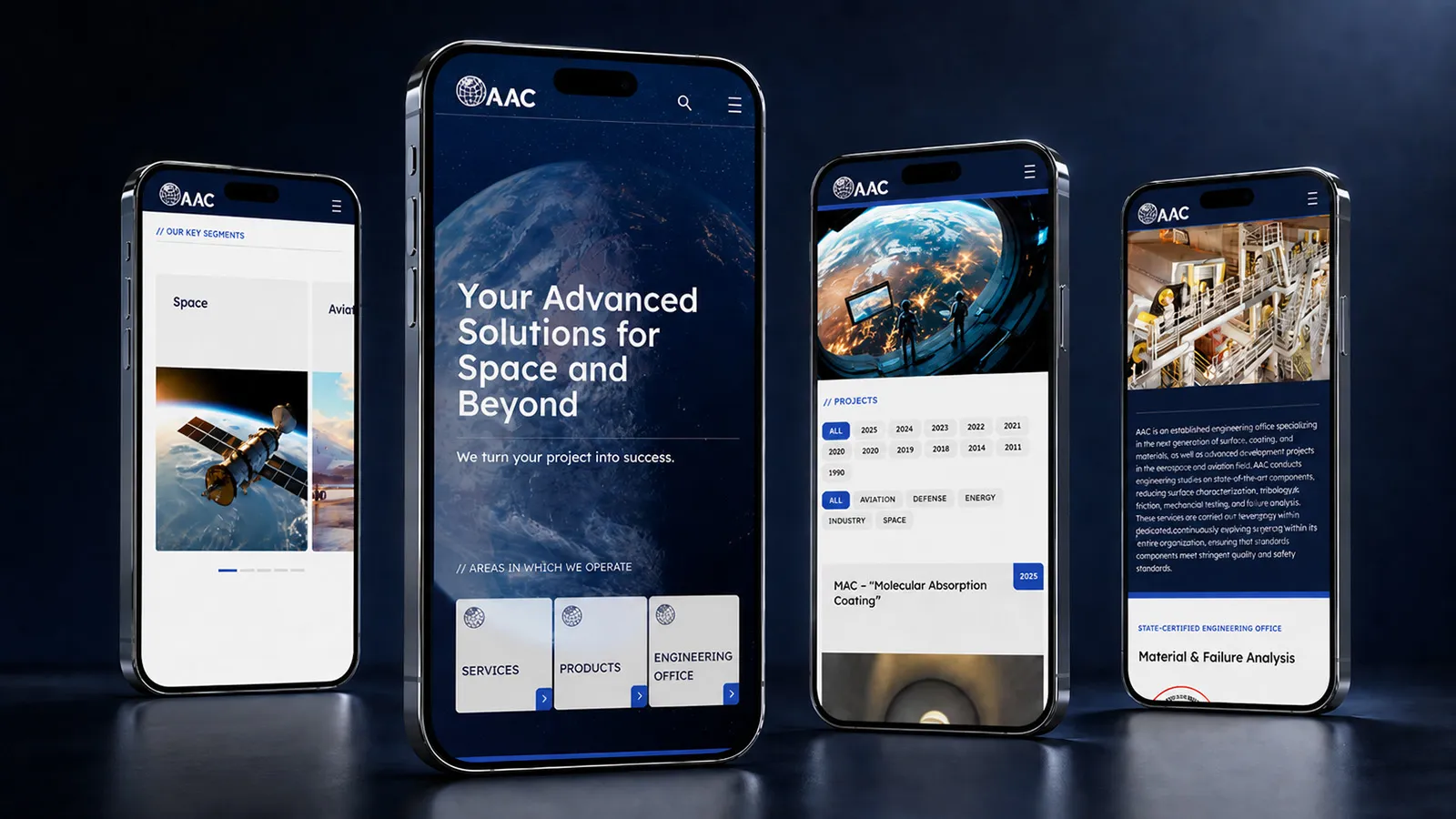 AA-Website auf dem Smartphone-Screens Showcase