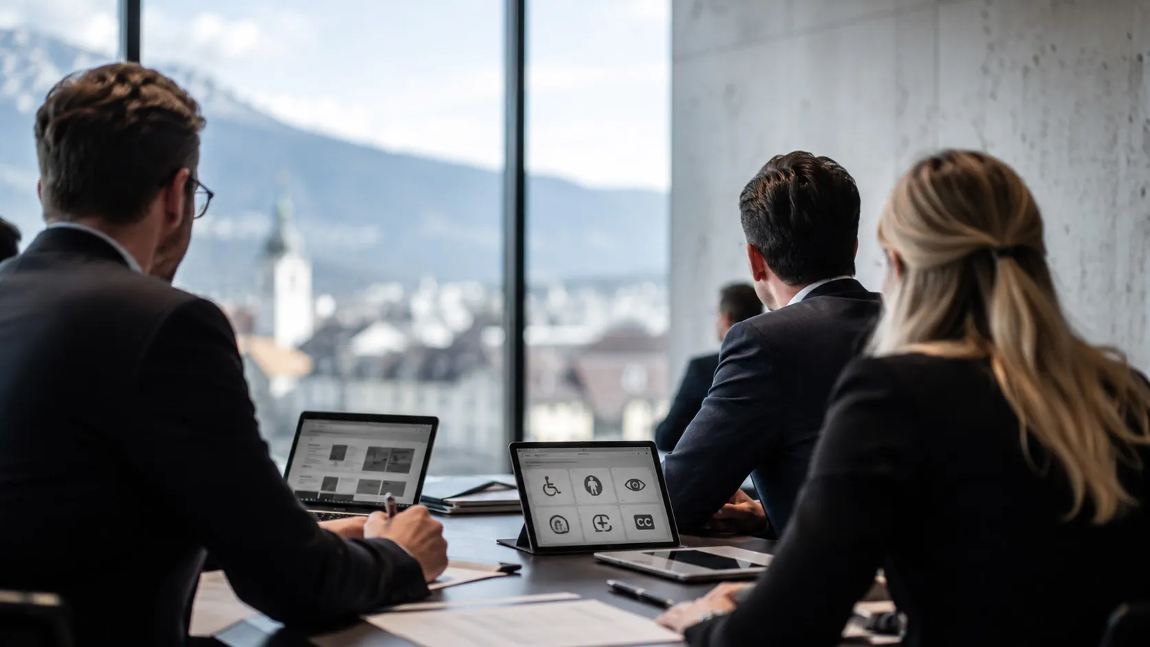 Besprechung zur digitalen Barrierefreiheit für Unternehmen und Online-Dienstleistungen in Österreich.