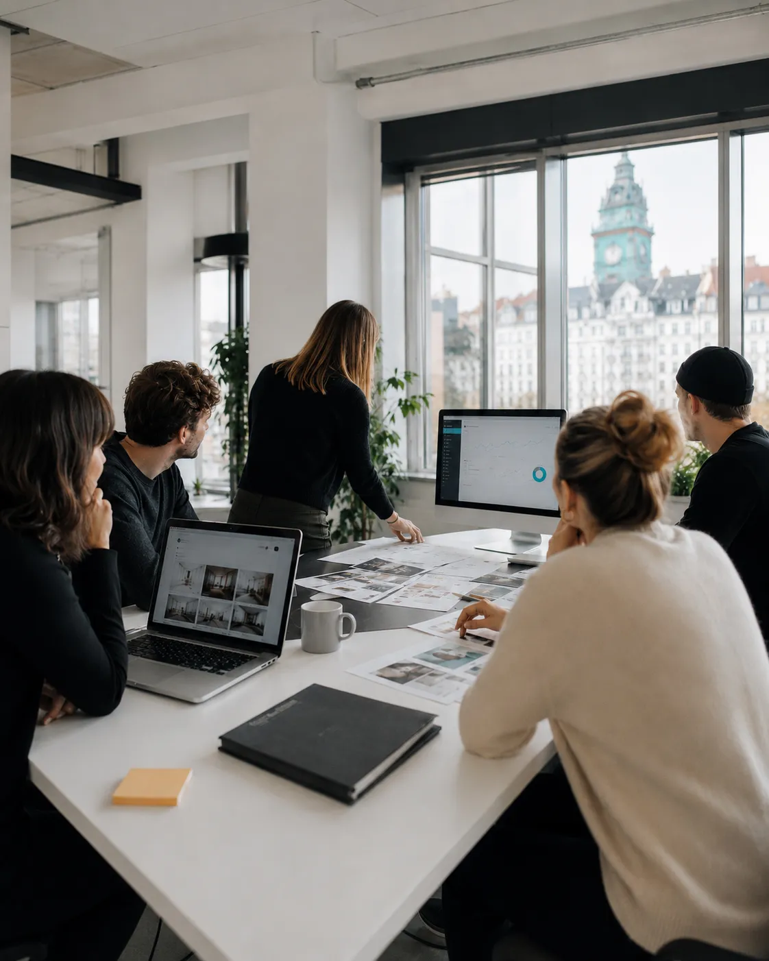 Team der Werbeagentur bitSTUDIOS in Graz bespricht Webdesign, Branding und digitale Auswertungen