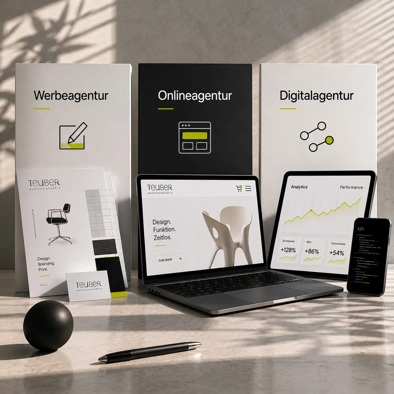 Unterschied zwischen Werbeagentur, Onlineagentur und Digitalagentur für digitale Strategie, Websites und Online-Marketing
